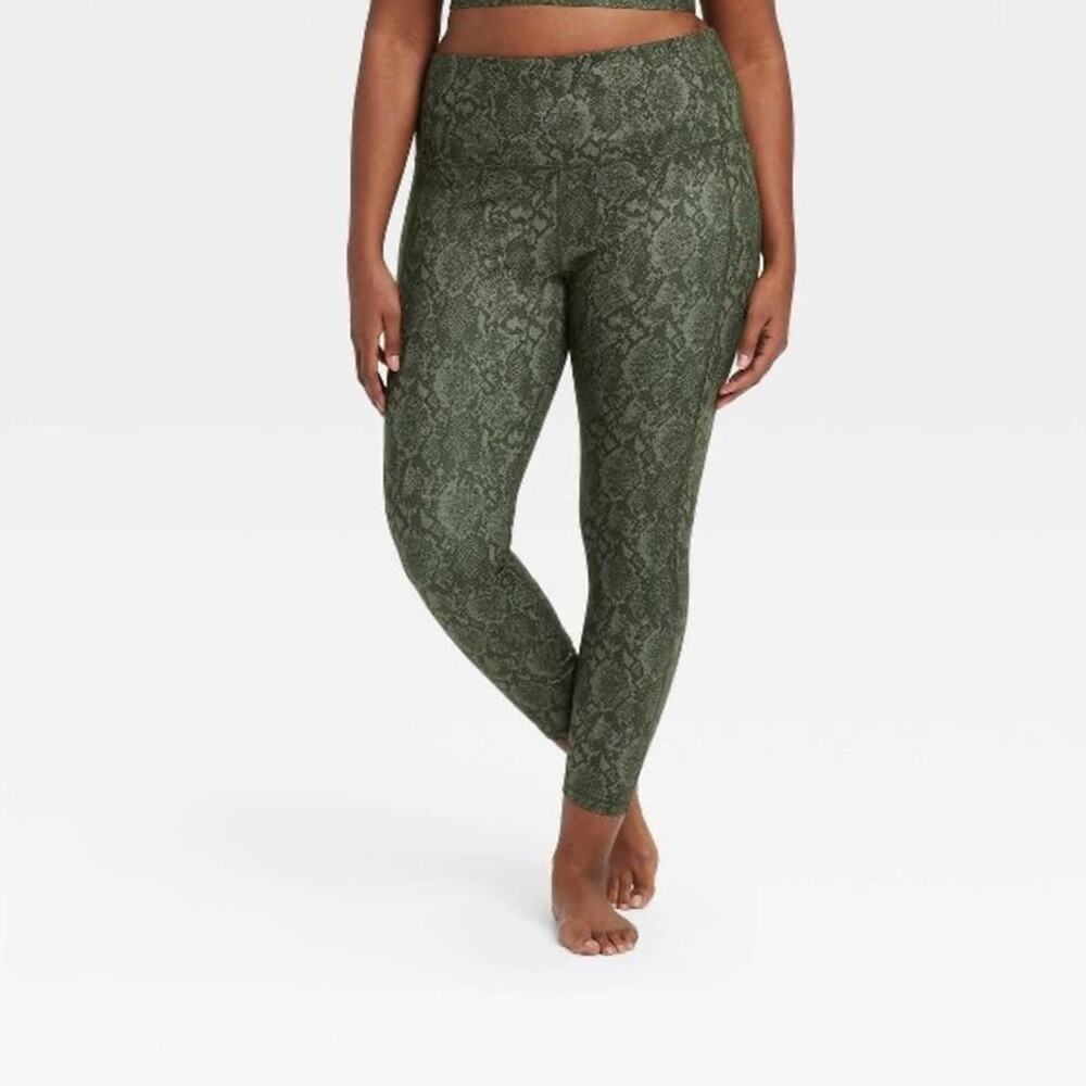All In Motion Leggings Womens Size 1X Faux Snake Contour Waist High-Rise 26" NWT